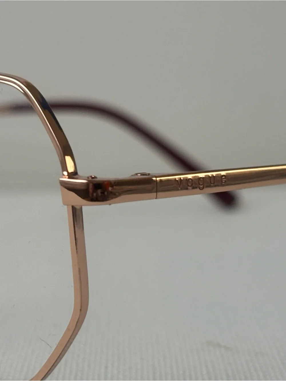 Vogue Rose Gold Geometric Metal Frame Glasses